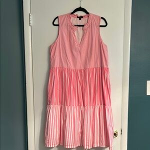 J. Crew Pink and White Striped Dress